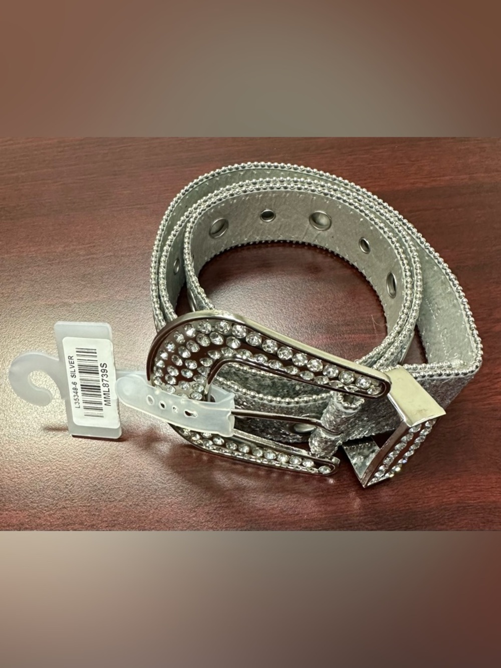 NWT Silver-tone Sparkly Buckle Women's Belt